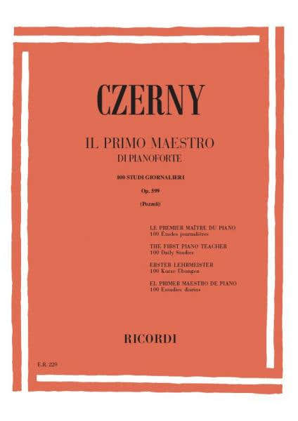Ricordi CZERNY C. - PRIMO MAESTRO DI PIANOFORTE - 100 STUDI GIORNALIERI OP 599 - PIANO