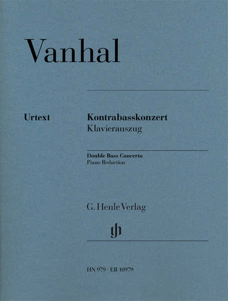 Henle Verlag Vanhal J.B. - Kontrabasskonzert - Contrebasse & Piano
