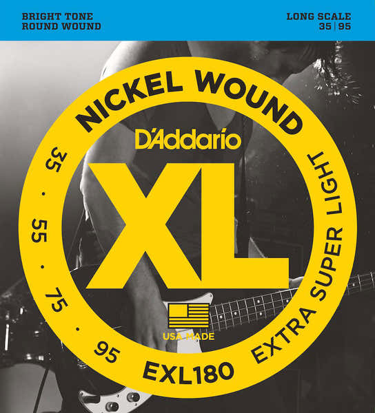 D'ADDARIO EXL180 Nickel Wound Extra Long Scale Super Light 35-95