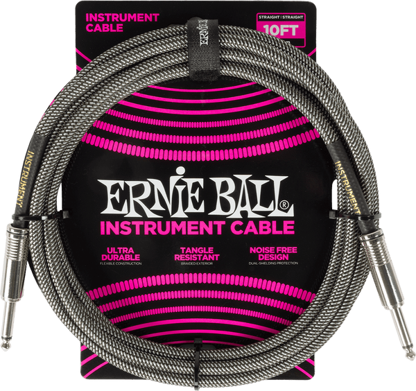 Ernie Ball Braided Sleeve 3M Silver Fox