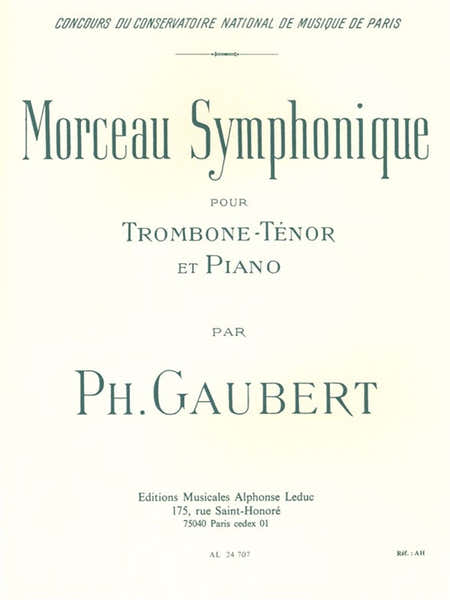 Leduc Morceau symphonique pour trombone ténor et piano