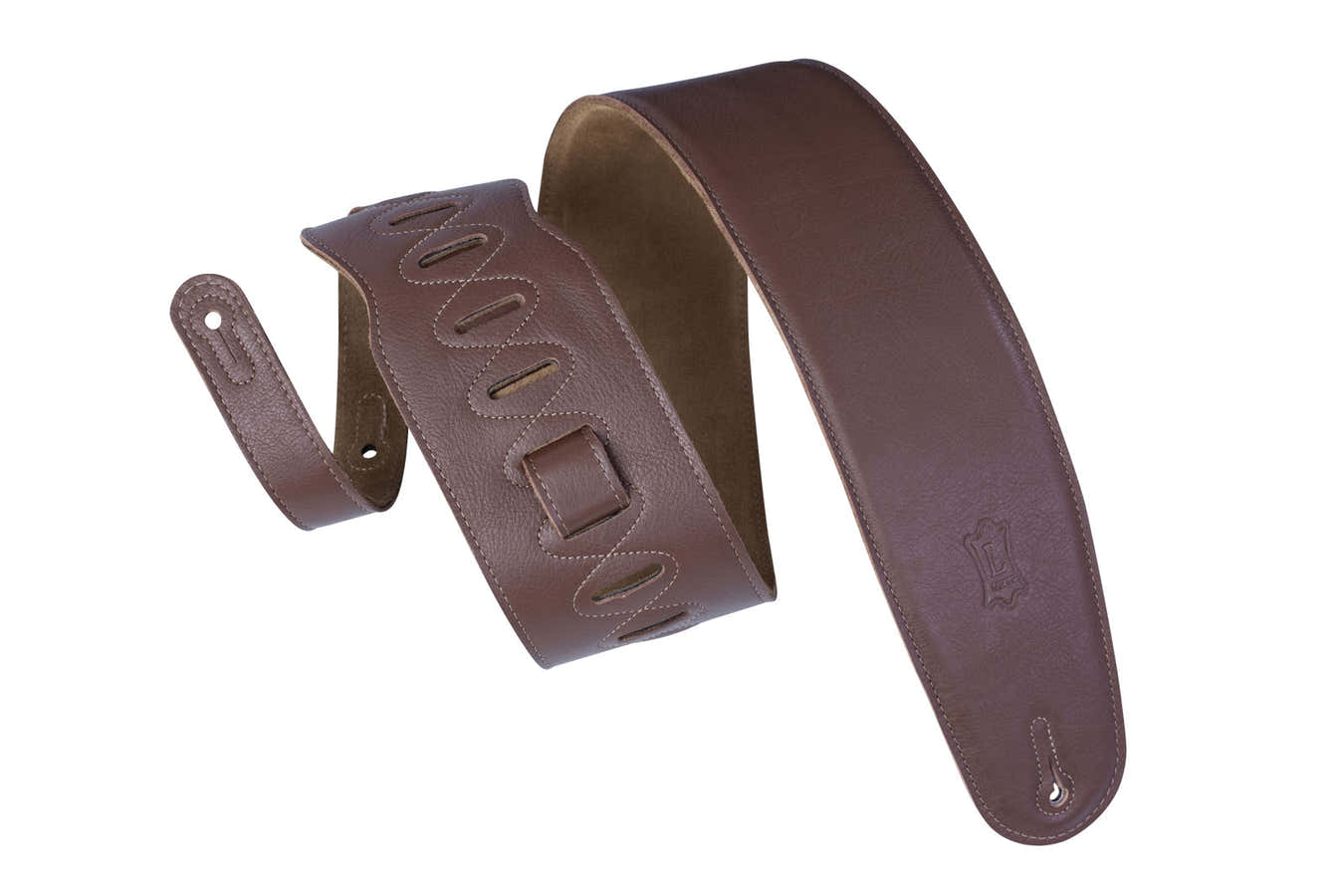 PADDED LEATHER SUEDE BACK FOR BASS 9CM - BROWN