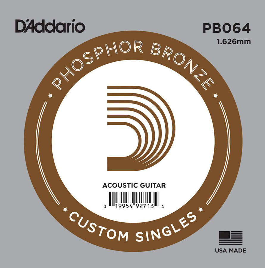 PB64 PHOSPHOR BRONZE WOUND ACOUSTIC GUITAR SINGLE STRING .64
