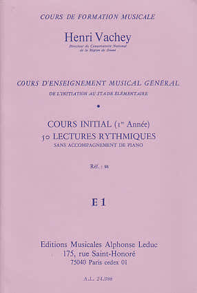 Leduc VACHEY HENRI - 50 LECTURES RYTHMIQUES E1 NIVEAU DEBUTANT.ELEVE