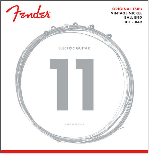 ORIGINAL 150 guitar strings, pure nickel wound, ball end, 150M .011-.049 gauges, (6)