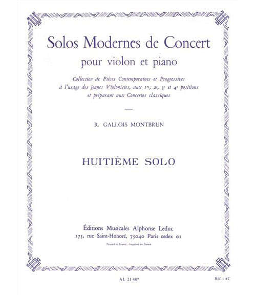 Leduc GALLOIS-MONTBRUN RAYMOND - 8EME SOLO DE CONCERT