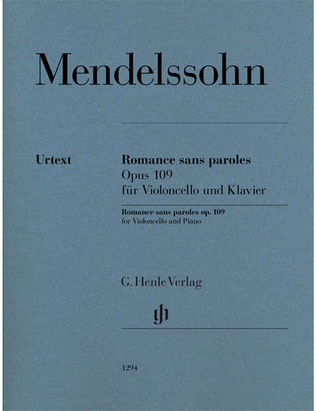 Henle Verlag Mendelssohn Bholdy - Romance Sans Paroles Op. 109 - Violoncelle Piano