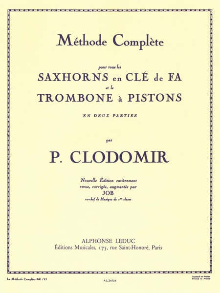 Leduc Méthode Complète pour tous les Saxhorns en Clé de