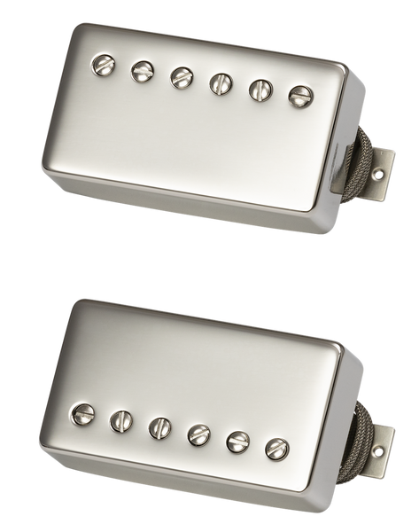 Gibson Accessories Custombucker Matched Set Double Black True Historic Nickel Covers