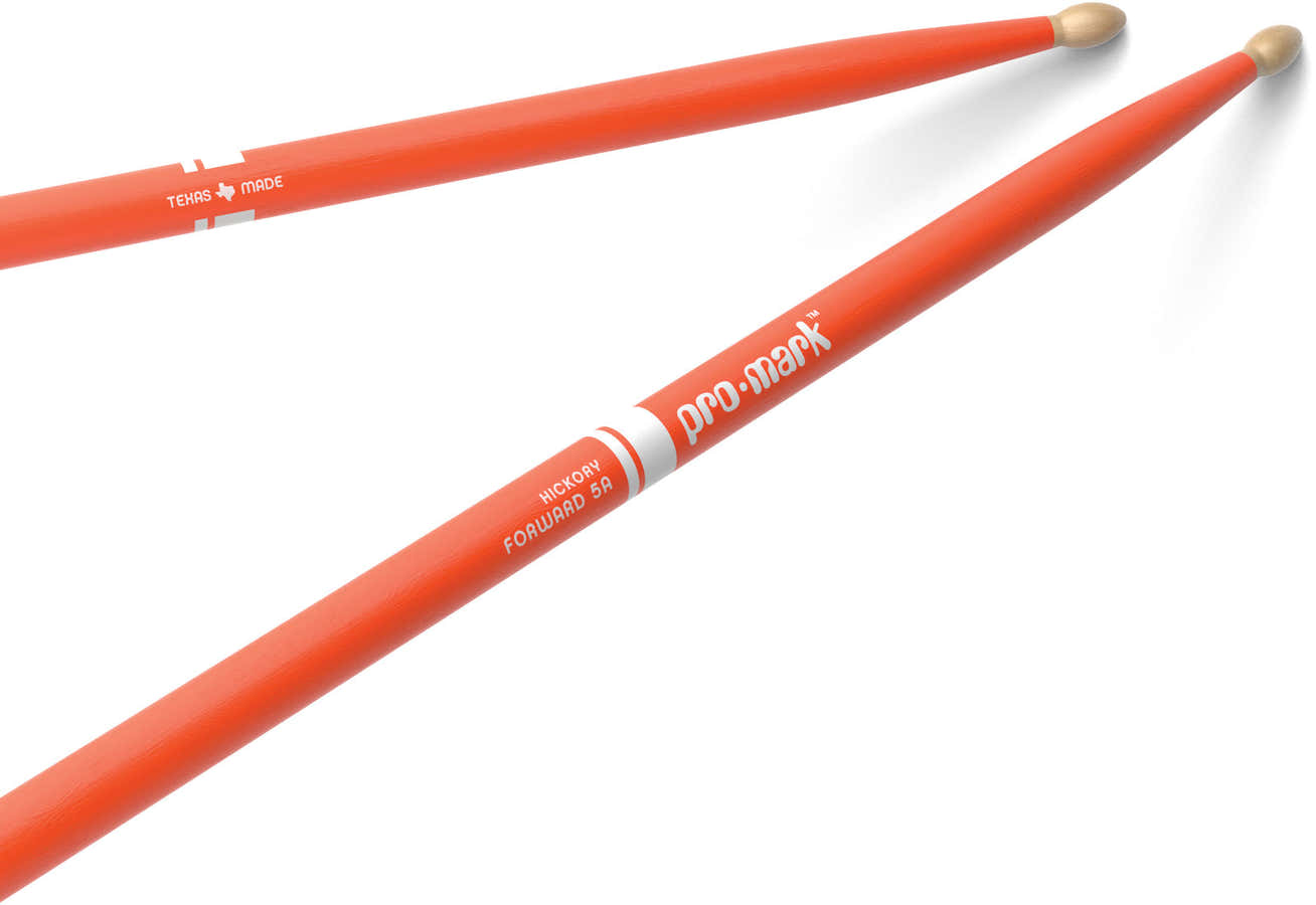 TX5AW-ORANGE - Classic Forward 5A Painted Orange Hickory Drumstick Oval Wood Tip