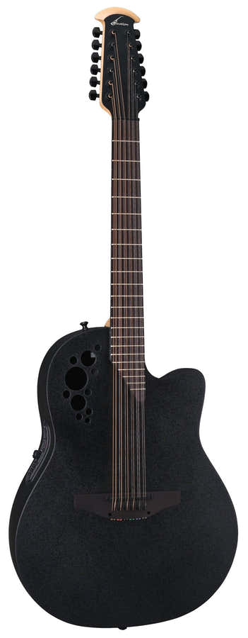 Elite Tx Deep Contour Cutaway 12-String Black Textured