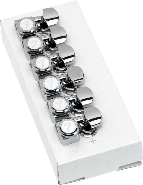 Fender LOCKING STRATOCASTER/TELECASTER STAGGERED TUNING MACHINES (POLISHED CHROME) (6)