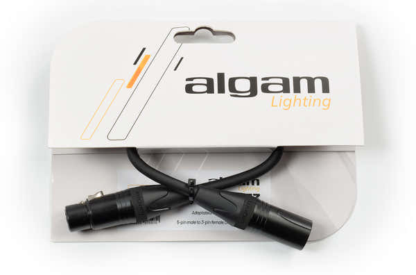 Algam Lighting DMX Adapter Male 5-Pin - Female 3-Pin