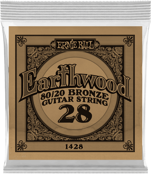 Ernie Ball .028 EARTHWOOD 80/20 BRONZE ACOUSTIC GUITAR STRINGS