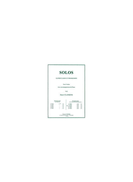 Combre CLASSENS HENRI - SOLO N.9 OP.70 N.3 (DEUXIEME SERIE) - VIOLON ET PIANO
