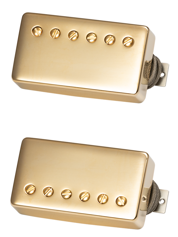 Custombucker Matched Set Double Black True Historic Gold Covers
