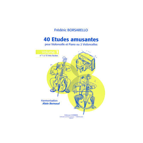 Combre Borsarello - 40 Etudes Amusantes - Vol.1 - Violoncelle et Piano (ou 2 Violoncelles)