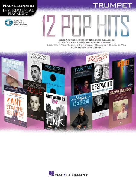 Hal Leonard Instrumental Play Along - 12 Pop Hits + Online Audio - Trumpet