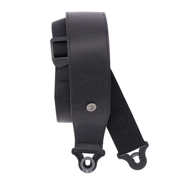 D'ADDARIO COMFORT LEATHER AUTO LOCK GUITAR STRAP BLACK