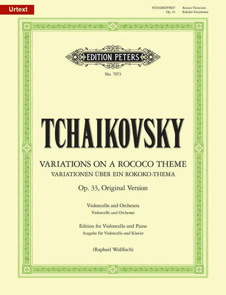 Edition Peters Tchaikovsky P.i. - Variations On A Rococo Theme Op.33 - Violoncelle