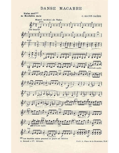 Durand Saint Saens C. - Danse Macabre - Violon Seul