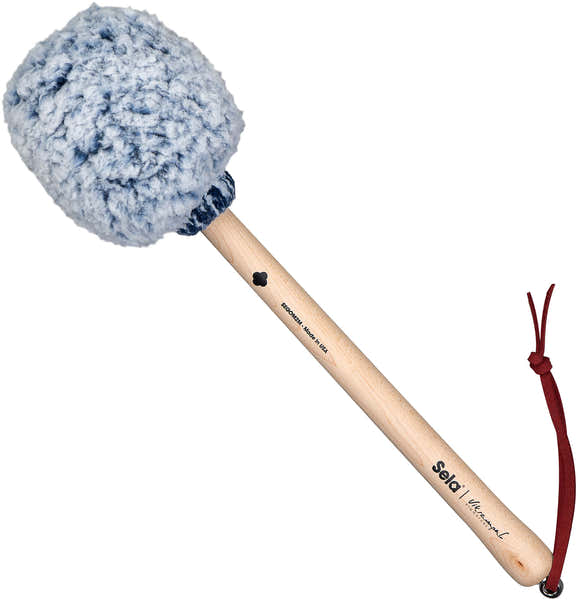 Sela Percussion Gong Mallet Vikrampal Deep Earth - Medium, Frosted Blue