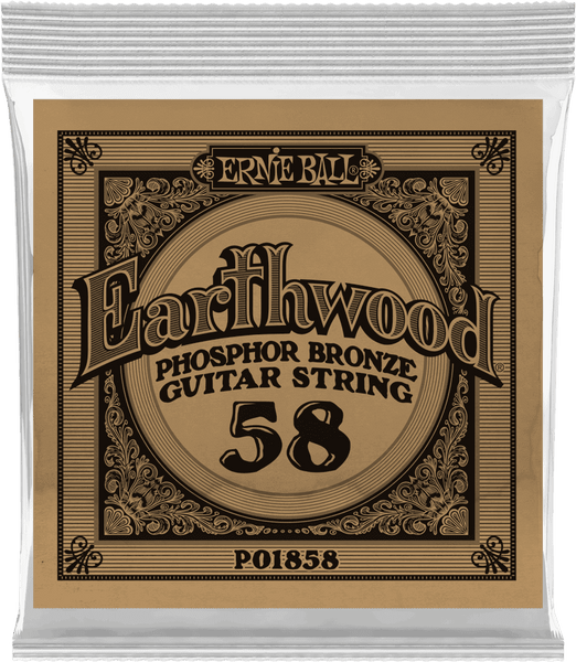 Ernie Ball .058 EARTHWOOD PHOSPHOR BRONZE ACOUSTIC GUITAR STRINGS