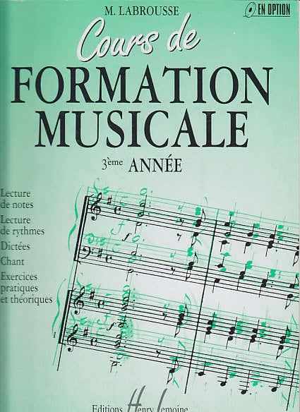 Lemoine Labrousse Marguerite - Cours De Formation Musicale Vol.3