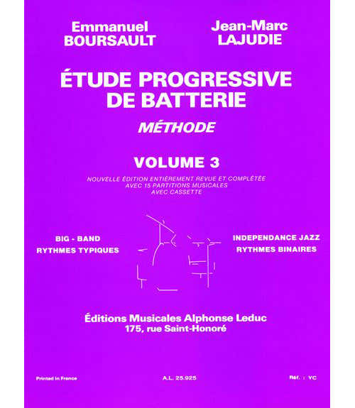 Leduc Boursault/lajudie - Etude Progressive De Batterie Vol.3