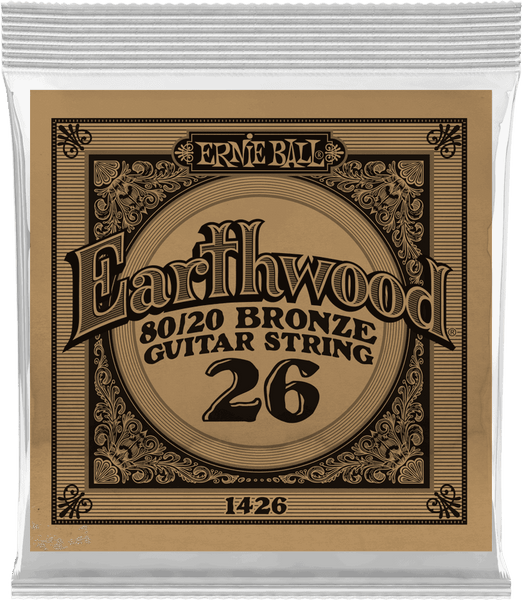 Ernie Ball .026 EARTHWOOD 80/20 BRONZE ACOUSTIC GUITAR STRINGS