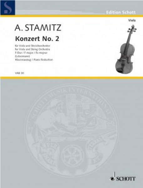 Schott Stamitz Anton - Concerto N°2 Fa Majeur - Alto & Piano
