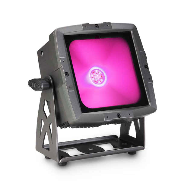 Cameo FLAT PRO FLOOD IP65 TRI - OUTDOOR FLOODLIGHT WITH 60 W TRICOLOR COB LED BLACK HOUSING