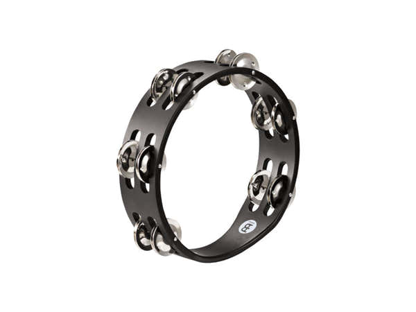 Meinl COMPACT WOOD TAMBOURINE NICKEL PLATED STEEL JINGLES 2 ROWS
