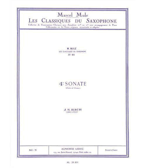 Leduc Bach J.S. - 4e Sonate (flute) - Saxophone & Piano
