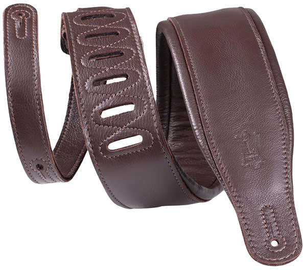 PADDED PREMIUM LEATHER STRAP 8,25 CM - DARK BROWN-DARK BROWN