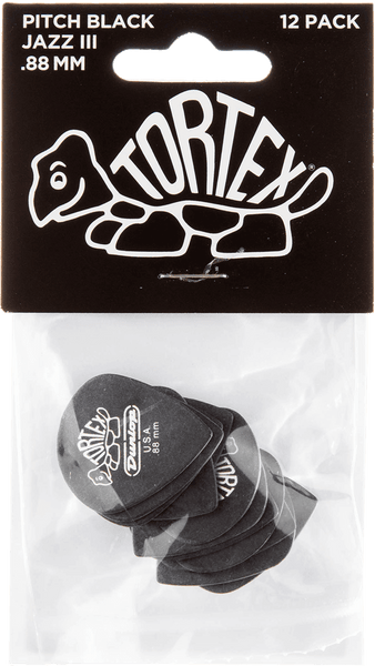 Dunlop 12 x 0,88mm Tortex Pitch Black Jazz III