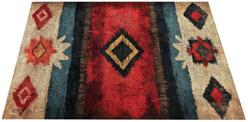 EART185-RED - Native American Stage / Drum Mat 1.85 x 1.60m Anti-Slip - Red