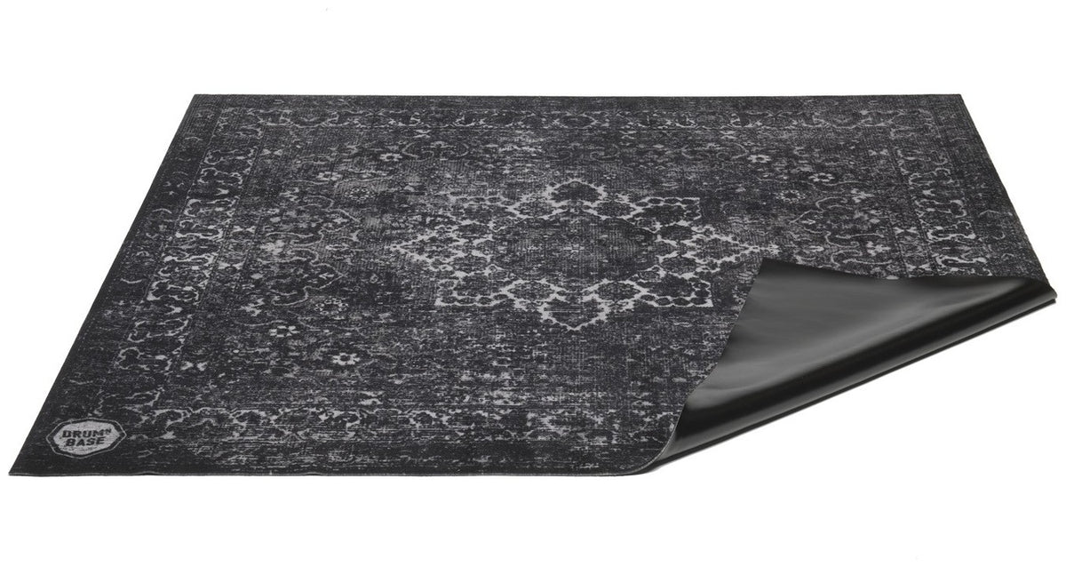 RWP185-BLK - Pro X-Heavy 7kg Road Worn Black Persian - Drum Mat 1.85 x 1.60m