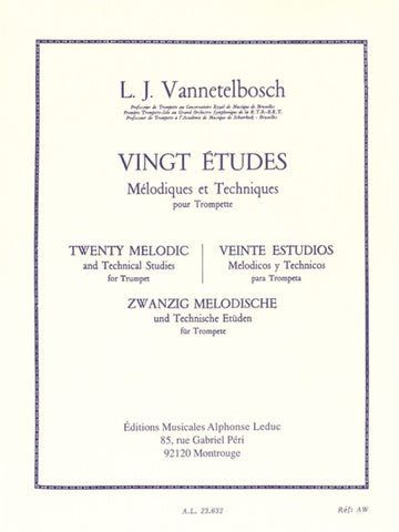 Vannetelbosch Louis Julien - 20 Etudes Melodiques et Techniques - Trompette
