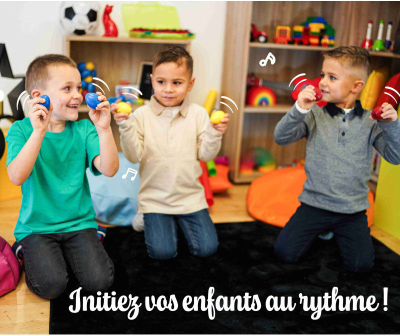 Set of 3 pairs of colourful sound-making eggs
