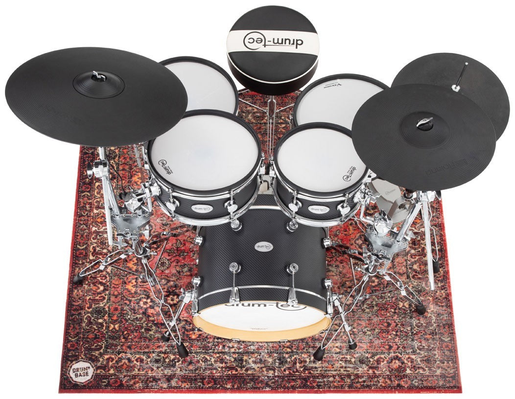 Free Suspension & 27dB Impact Noise Reduction - Drum Mat 1.50 x 1.30m - Persian Worn Red