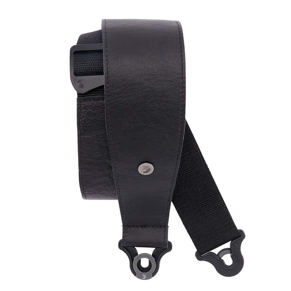 D'ADDARIO COMFORT LEATHER AUTO LOCK GUITAR STRAP BLACK