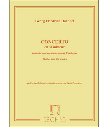 Haendel G.F. - Concerto En Si Mineur - Alto et Piano