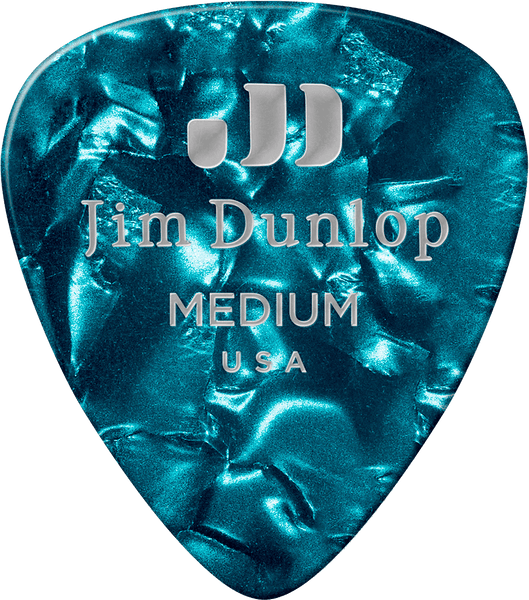 Dunlop 12 x Medium Genuine Celluloid Turquoise