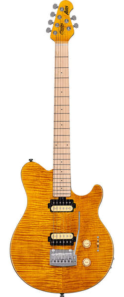 STERLING BY MUSIC MAN Axis Flame Maple Top Trans Gold - BSTOCK
