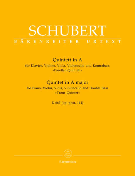 Barenreiter Schubert F. - Quintette "la Truite" En La Majeur D 667 (op.post.114)