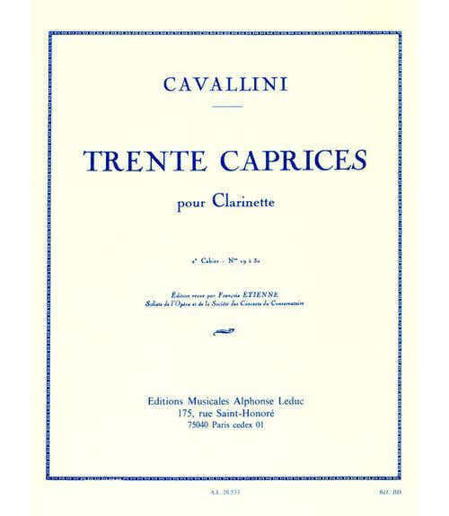Leduc Cavallini - 30 Caprices Vol.2 - Clarinette