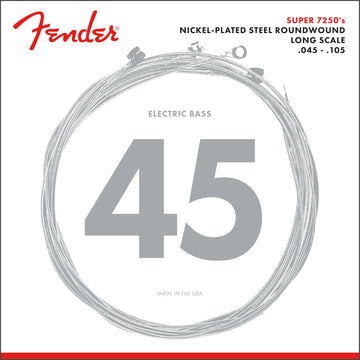 7250 Bass Strings, Nickel Plated Steel, Long Scale, 7250M .045-.105 Gauges, (4)