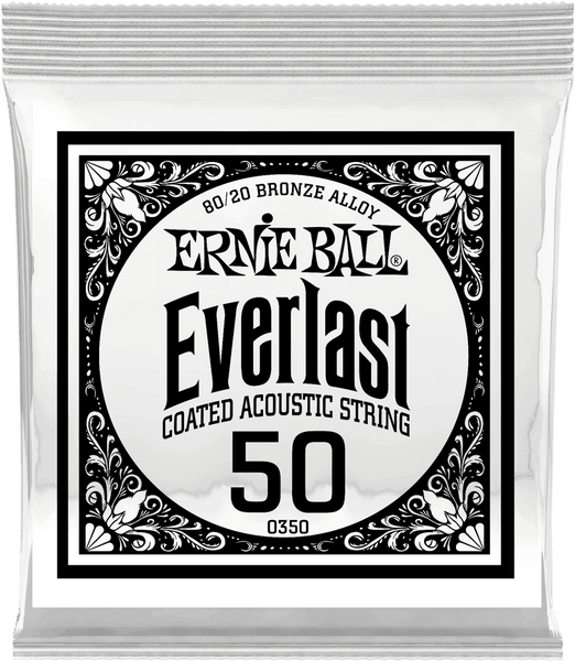 Ernie Ball .050 EVERLAST COATED 80/20 BRONZE ACOUSTIC GUITAR STRINGS
