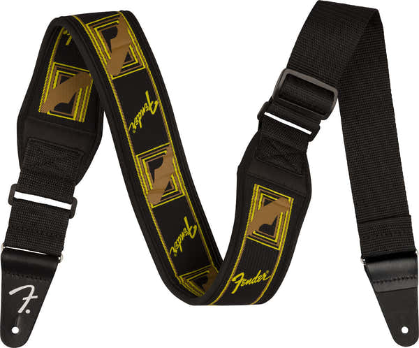 Fender SWELL NEOPRENE STRAP BLK/YLW/BRN MONO 2.5"